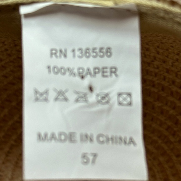 Brand New Light Pink Sun Hat with Palm Trees and Rafia Ribbon - Size 7 - 7 1/8 - Picture 6 of 6